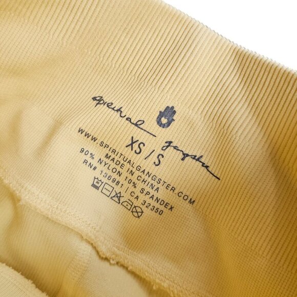 Spiritual Gangster Womens Love Sculpt Legging, Ribbed, Athletic,Yellow,Size XS/S - Picture 7 of 10